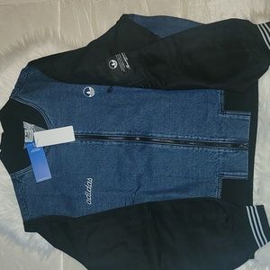 Adidas womens denim jacket size L   NWT